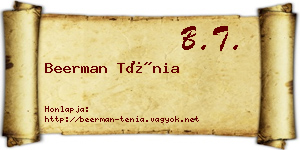 Beerman Ténia névjegykártya